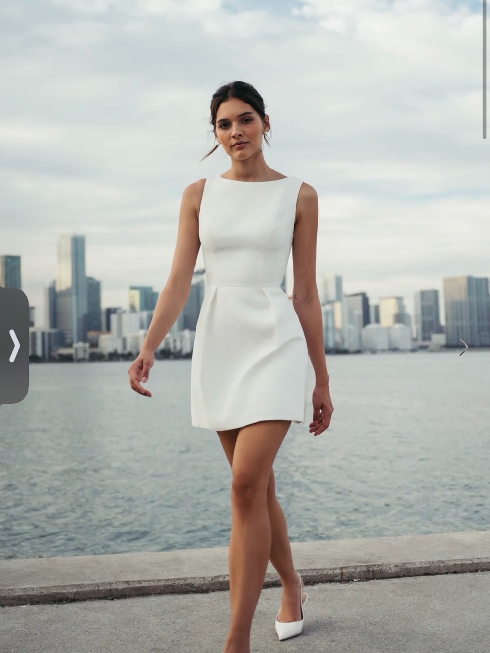 Jenny Yoo White Dress with Custom Crystal Waist Trim